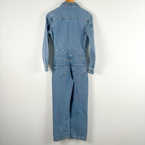 NWT Zara‎ Denim Long Sleeve Jumpsuit - Picture 3 of 8